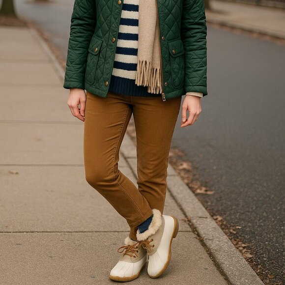 Sperry Saltwater 1-Eye Cozy Faux Fur Trim Waterproof Duck Shoes Cream US 11 - Picture 2 of 15